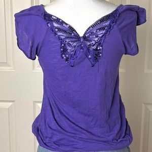 No boundaries sequin butterfly top